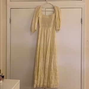 Lucca Couture Smocked Puff Sleeve Maxi Dress